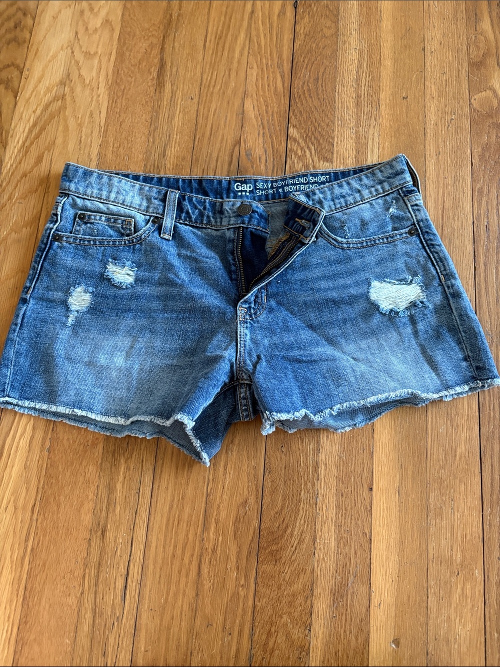 GAP Distressed Blue Denim Cutoff Shorts